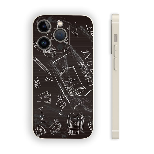 Manténgase a la moda y protegido: funda para teléfono plateada mate con estampado de dibujos animados para iPhone 15 Pro Max y más allá