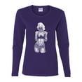 thumbnail image 2 of Sexy Tattooed Marilyn Monroe Pop Culture Womens Graphic Long Sleeve T-Shirt, Purple, Medium, 2 of 3