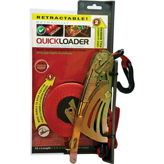Quickloader Retractable Ratchet Tie Down 3000Lbs