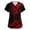 Deep Red, variant on Halloween Costume Scrubs for Women - Printed V-Neck with Pockets, Short Sleeve Casual Uniform, Breathable Fabric,Multicolor S