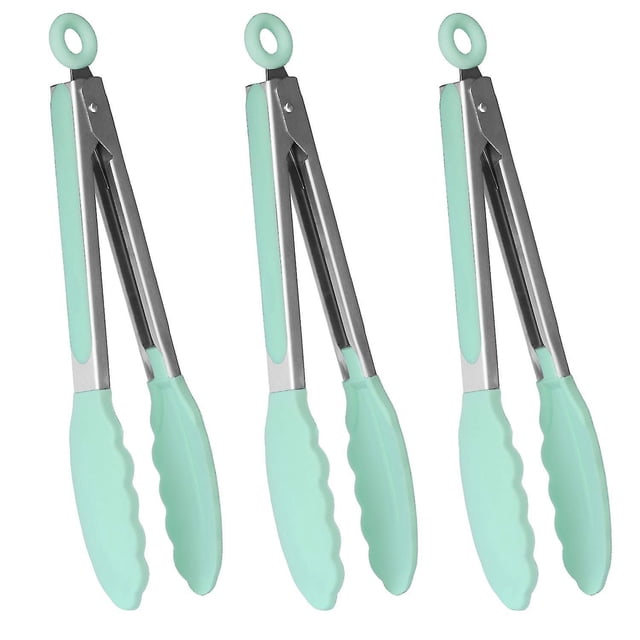 Pinzas De Cocina De Silicona Premium De 9" Con Mango De Acero Inoxidable Antideslizante Y De Fácil Agarre, Juego De 3 Verdes- Aespa oso de fresa Electrónica