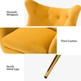 thumbnail image 4 of HULALA HOME Eusebio Tufted Velvet Wingback Accent Chair with Metal Gold Legs by  Wingback Chairs MUSTARD, 4 of 8