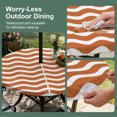 thumbnail image 5 of Round Outdoor Tablecloth with Umbrella Hole and Zipper, Orange White Tablecloth with Elastic Waterproof, Modern Abstract Waves Water Ripple Striped Patio Table Covers for 45" - 54" Pool Tables, 5 of 9