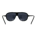 thumbnail image 4 of Mens Classic Sporty Flat Top Mobster Oversize Retro Racer Sunglasses All Black, 4 of 4
