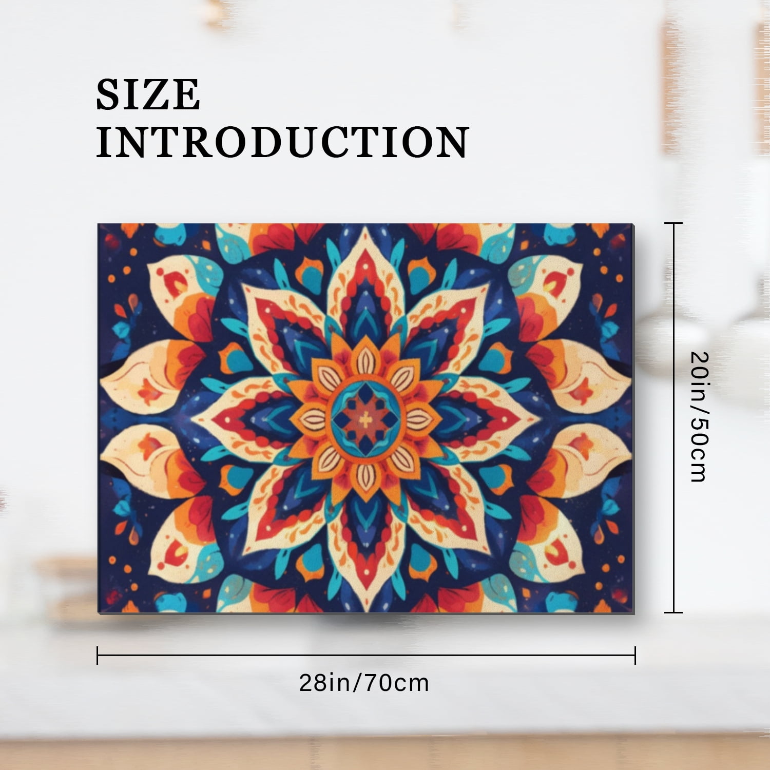 Stove Top Covers For Glasstop Stoves, Boho Mandala Flower Patterns Heat Resistant Ceramic Stove Top Mat, Stovetop Cover Protector Kitchen Decor for Kitchen RV (28×20 Inch)