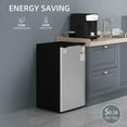thumbnail image 3 of Resenkos 3.2 Cu.Ft Mini Fridge with Freezer, Shelf and Reversible Door for Bedroom, Dorm, Home Office, Silver, 3 of 11