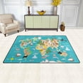 thumbnail image 3 of SKYSONIC Lightweight Soft Area Rugs Animal World Map Floor Mat Doormat for for Rooms Entrance Hardwood Floor Living Room Nursery Rugs, 31x20 inch, 3 of 6