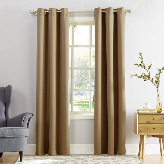 QICICI-Easton Blackout Energy Efficient Grommet Curtain Panel, 40" X 95", Taupe(Pack Of 1)