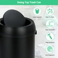 thumbnail image 3 of JoanKaren 17.19 Gallon Round Swing Top Trash Can,Stainless Steel Commercial Grade Garbage Bin,Domed Push To Open Lid Wastebasket,65L,Black, 3 of 9