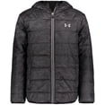 thumbnail image 1 of Under Armour Veste Matelassée Réversible à Imprimé UA pour Garçons, Noir, YSM, 1 of 2