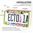 thumbnail image 5 of GZHJMY Mardi Gras License Plate Frames, License Plate Covers, 2 Packs Universal Aluminum Tag Frame with 2 Holes & Screw Caps for Front and Rear Car Tags, Elliptical Hole Decorative, 5 of 7