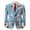 Blue #35, variant on DORKASM Mens Christmas Blazer Long Sleeve Festive Holiday Print Jacket Lapel Gingerbread Man Print Jackets Fall Winter Casual Pine Cone Print Coats Army Green 2XL
