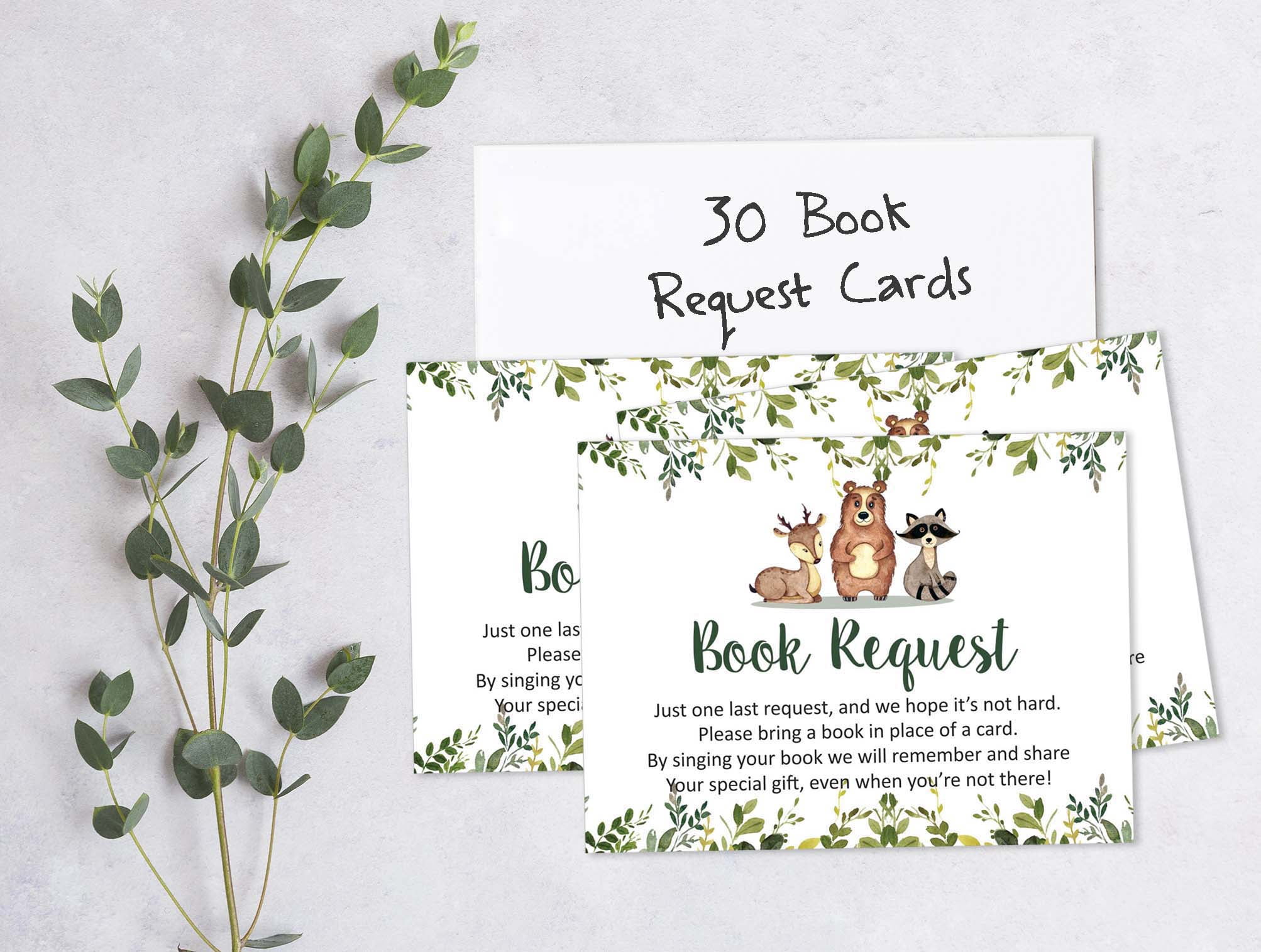 Inkdotpot 30Jungle Animals Gender Neutral Baby Shower Book Request Cards Bring A Book Instead Of A Card Baby Shower Invitations Inserts Games