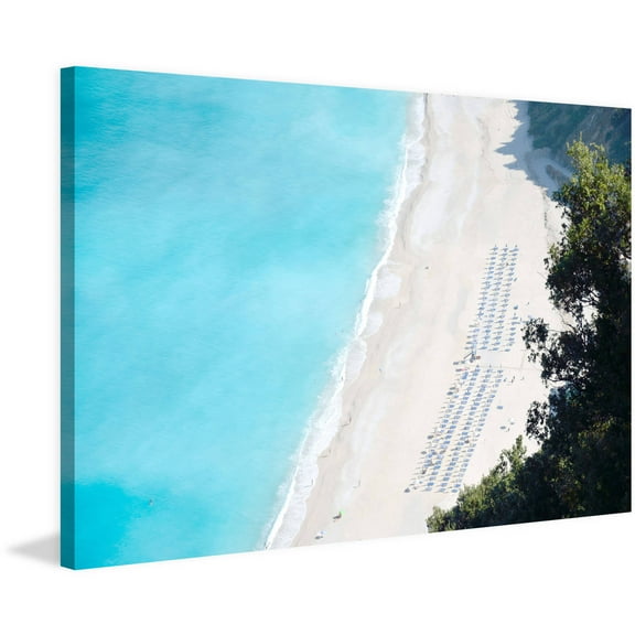 "White Sandy Beach" Painting Print on Wrapped Canvas