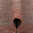 thumbnail image 2 of Custom Size Indoor/Outdoor Runner-Choose Your Length-Woden Coral Pink Flat-Weave Solid Color Border Pattern 31 Inch Wide x 16 Feet Long Runner (31" x 16' Runner) Rug, 2 of 5