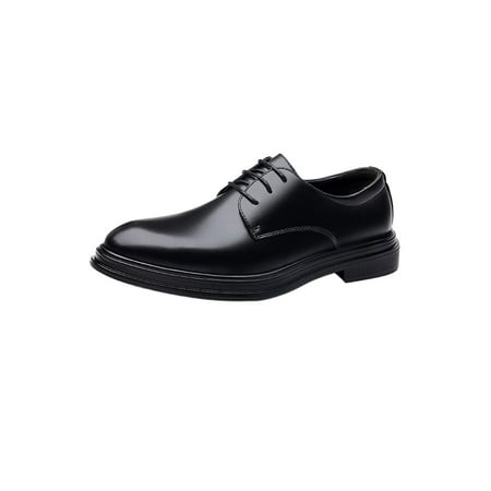 

Rotosw Men Leather Shoe Formal Dress Shoes Business Oxfords Comfort Lace Up Derby Wedding Glossy Black Style A 8
