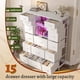 thumbnail image 4 of LLisha 51" H White Dresser with 15 Drawers Dresser for Bedroom with Charging Station & LED Lights & Hutch Sturdy Bedroom Dressers, Steel Frame, Wood Top, 51.2" H x 39.3" W x 11.8" D, 4 of 10
