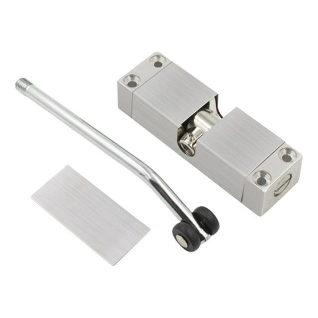 Inteprter Cierrapuertas ajustable para puertas de zurdos y diestros. Puertas de hotel resistentes y duraderas. Decoración del hogar Plata 10x13cm