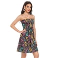 thumbnail image 2 of Dailycode Summer Dresses for Women Strapless Casual Beach Cover Ups Neon Guitar and Skull Tube Top Sundress, 2 of 8
