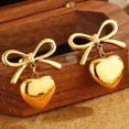 thumbnail image 6 of Stainless Steel Heart Shaped Bowtie Charm Dangle Drop Earrings, 6 of 7