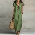 thumbnail image 4 of 2026 European And Station Summer Solid Color Elegant Temperament Flying Sleeve Dress, 4 of 8