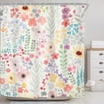 thumbnail image 2 of Cute Floral Colorful Shower Curtain,Spring Boho Kids Girls Girly Wildflower Pink Watercolor Fabric Cloth Bathroom Curtains,Funky Trendy Plant Bathroom Decor Set with Hooks 72x72 Inch, 2 of 6
