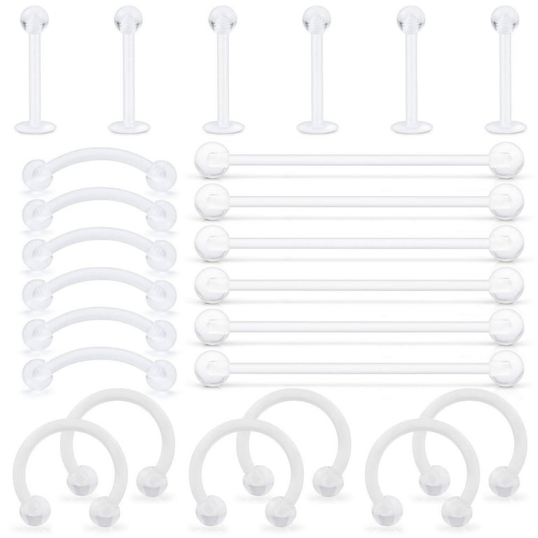 5pcs Clear Septum Ring Nose Hoop Rings Daith Retainer For Work Surgery  Bioflex Cartilage Tragus Helix