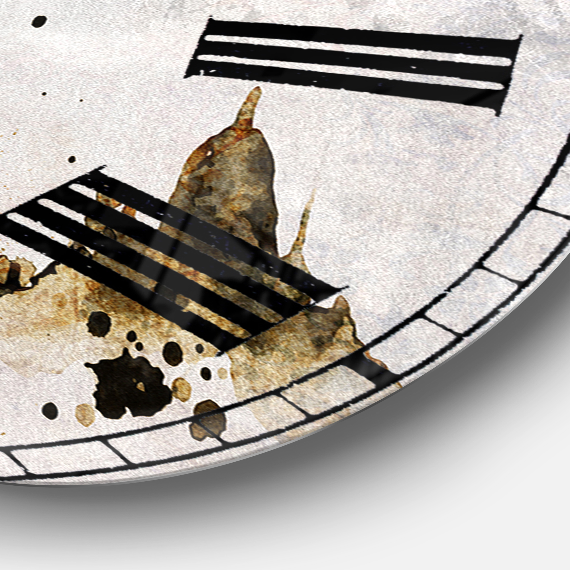 Designart 'Paris with Eiffel Silhouette' French Country wall clock