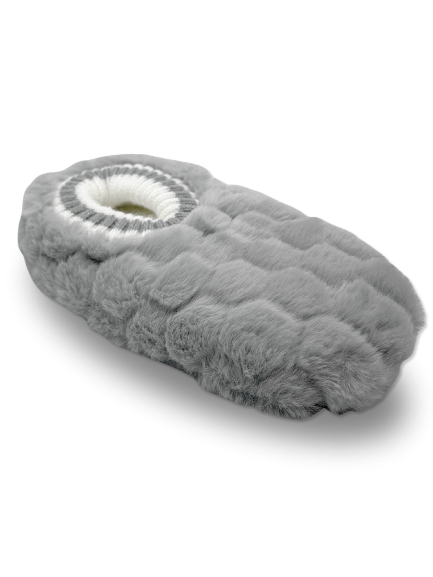 Fuzzy Babba Women's Textured Faux Fur Knit Cuff Slipper Socks, 1-Pack, Shoe Sizes 7-9.5