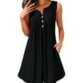 thumbnail image 2 of Vestido tipo túnica informal de verano para mujer, sin mangas, holgado, para playa, sexy, con escote en V y hombros descubiertos, para fiesta, 2 of 5