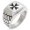 Silver, variant on Stainless Steel Maltese Cross Geometric Pattern Step-Down Biker Style Polished Ring