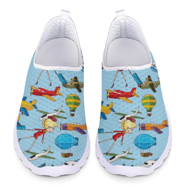 Zapatos planos sin cordones con diseño de azafata de moda, zapatillas de viaje ligeras y cómodas, zapatos para caminar de malla transpirables de verano