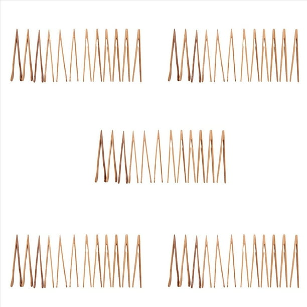 60 Pinzas de Bambú para Tostadora, Pinzas de Cocina de Madera de 7 Pulgadas, Pinzas de Cocina de Madera Reutilizables, para , Cocinar, Pan, Té de Frutas