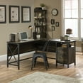 thumbnail image 3 of Sauder Steel River L-Shaped Desk, Carbon Oak Finish, 3 of 14