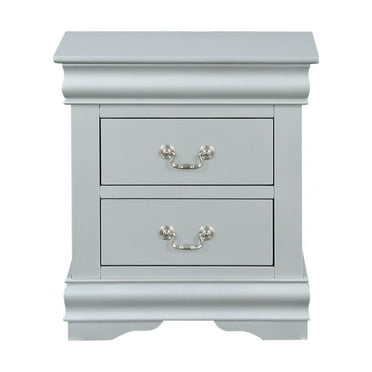 ACME Louis Philippe Nightstand in Platinum