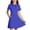 Blue, variant on Girls Dress Lapel Collar Button Front Short Sleeve A Line Skater Fit School Uniform Casual Everyday Wear Dress
