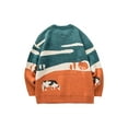 thumbnail image 3 of Hirigin Store Men Sweater, Long Sleeve Crew Neck Cow Pattern Winter Knit Pullover for Casual Daily, 3 of 6