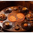 thumbnail image 5 of geerera 4-Pack Lace Pumpkin Placemats, 12x18" Orange Harvest Table Mats with Scalloped Edge, Rustic Fall Thanksgiving Dinnerware for Home, Kitchen & Dining Table, 5 of 6