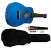 Mini Kids Acoustic Toy Guitar Kit Gig Bag + Picks + Strap + Tuner - Glitter Blue