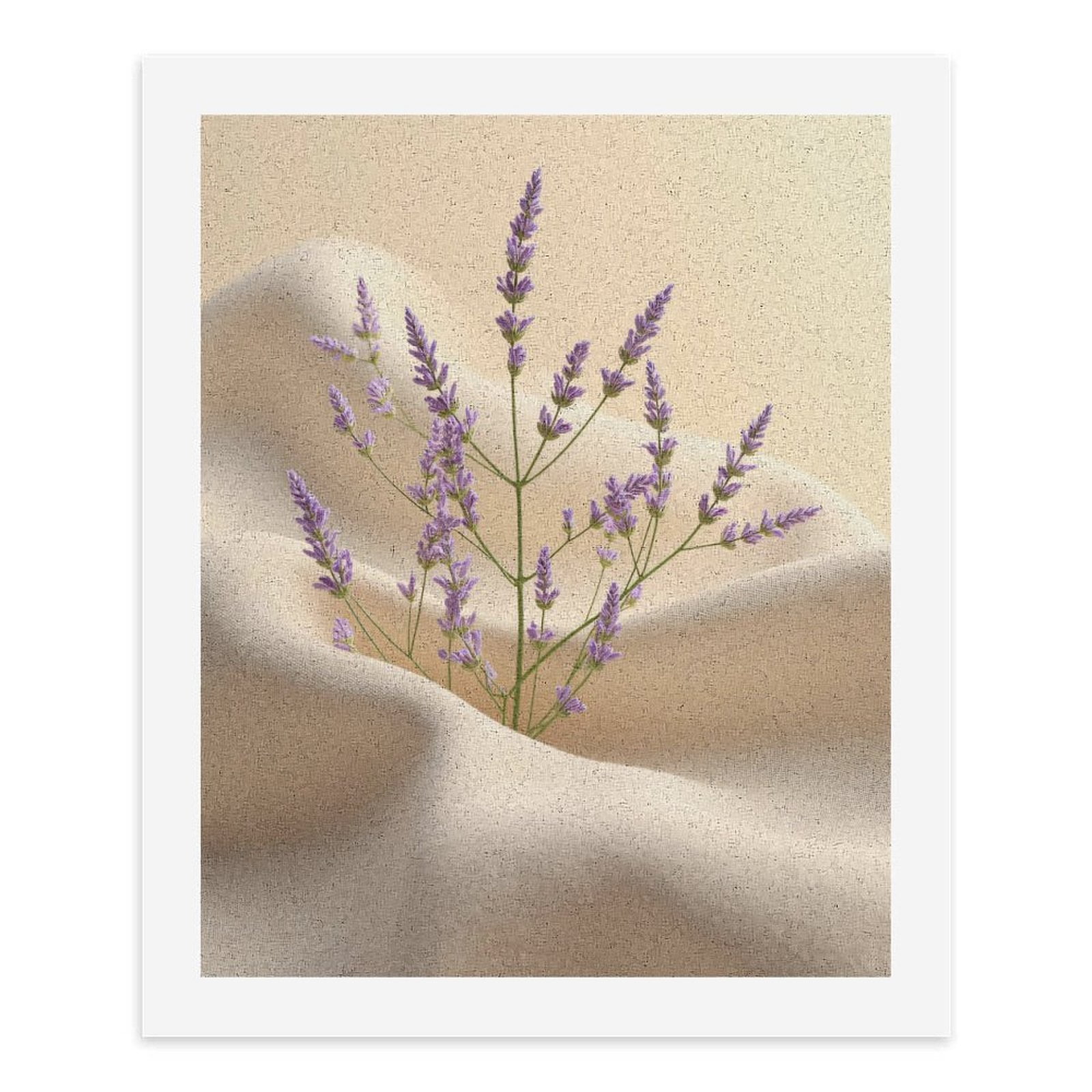 Paint by Numbers Kit for Adults, Lavender Blooms On Beige Fabric Paint by Numbers, Easy Paint by Numbers Kit for Adults Beginner, DIY Adult Paint by Number Kits on Canvas, Home Decor