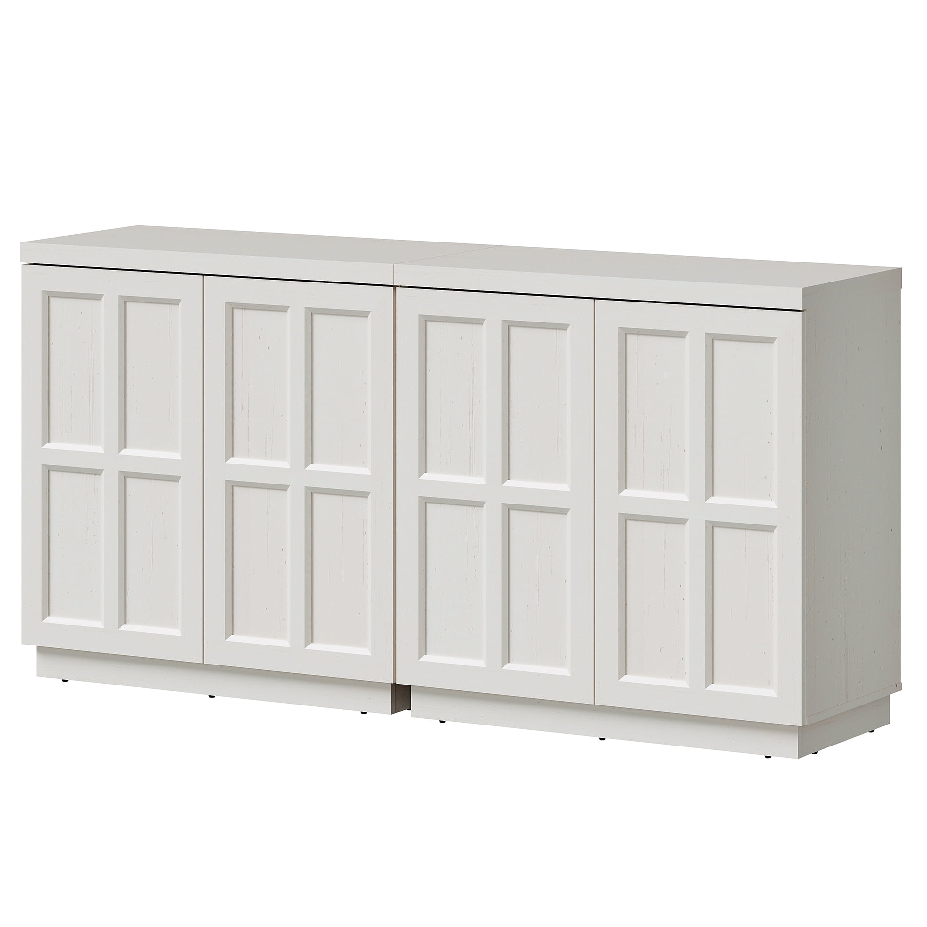HOMOOI TV Stand for 40-70"TV, Boho 63" Wood Media Console with Doors, Adjustable Shelves and Cable Management Hole, Heavy-Duty Entertainment Center for Living Room, Bedroom,White