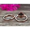 thumbnail image 4 of 2.55 Carat Black Diamond Moissanite Engagement Ring On 10k Rose Gold With V-Shape Matching Wedding Band Anniversary Ring HALO Cushion Cut Black Diamond Moissanite, 4 of 5