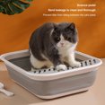 thumbnail image 6 of BIMZUC Collapsible Semi Enclosed Cat Litter Box with Scoop Splash Proof Kitten Toilet Bedpan, 18.1 inches / 46 cm Length, Portable Pet Potty Pan for Indoor Cats & Small Pets, Grey, 6 of 9