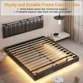 Tiptiper LED Floating Queen Bed Frame with Wall Mounted Headboard and