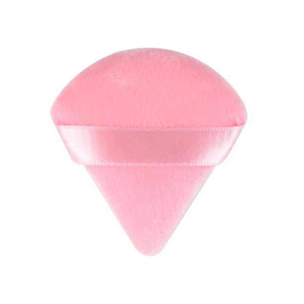 Zhuge 10 piezas de borlas de polvo puro triangulares para maquillaje suave, borlas para polvos sueltos, polvos minerales, polvos corporales, herramienta de maquillaje, negro, rosa, A39
