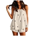 thumbnail image 4 of Vdoaml Women 2 Piece Matching Set Ladies Strapless Tube Top Shorts Loose Casual Polka Dot Summer Lounge Outfits M Beige, 4 of 5