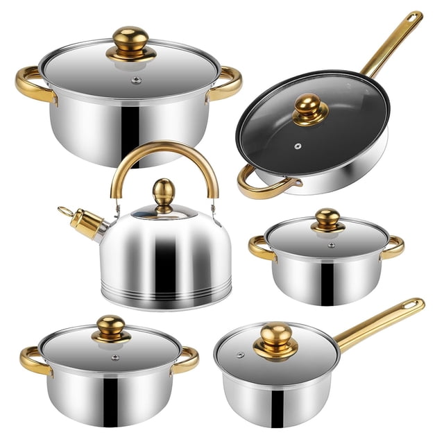 Batería de Cocina Aquila 12 Pzs Acero Inox Michigan BC3637