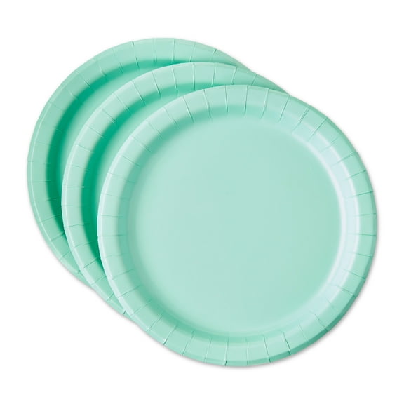 Disposable Mint Party Paper Plates, Serves 20, 9", by Way To Celebrate