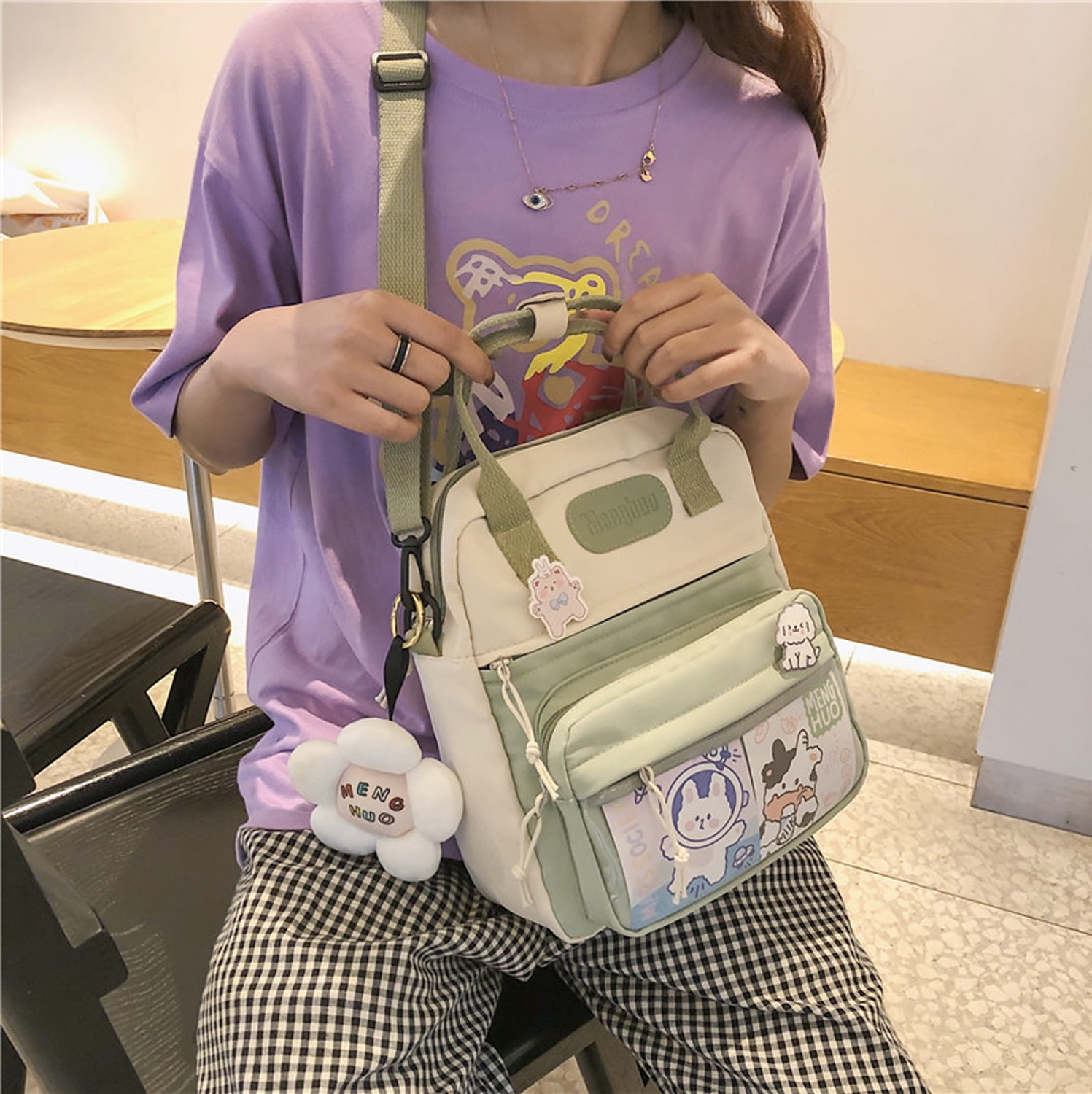 Kawaii Backpack With Kawaii Pins And Accessories, Kawaii Aesthetic  Backpack, Cute Ita Bag, Japanese Backpack, Jk Uniform Bag 