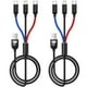 thumbnail image 2 of Cable Cargador Aioneus USB 3 en 1 Nailon Carga Rápida Tipo C Micro USB Lightning 1.2M 2 Pack, 2 of 9